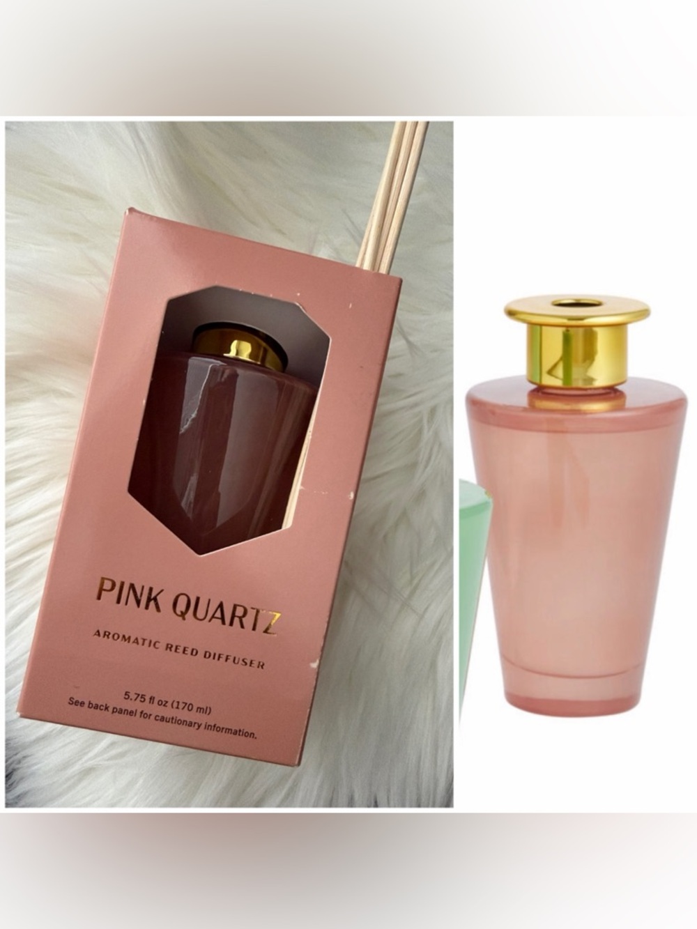 ✨NIB WORLD MARKET PINK QUARTZ GEMSTONE REED DIFFUSER✨
